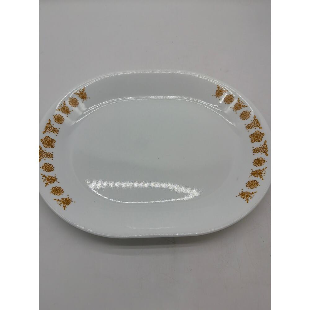 Corelle‎ Butterfly Gold 12-1/4" x 10" Oval Serving Platter Vintage Corning USA